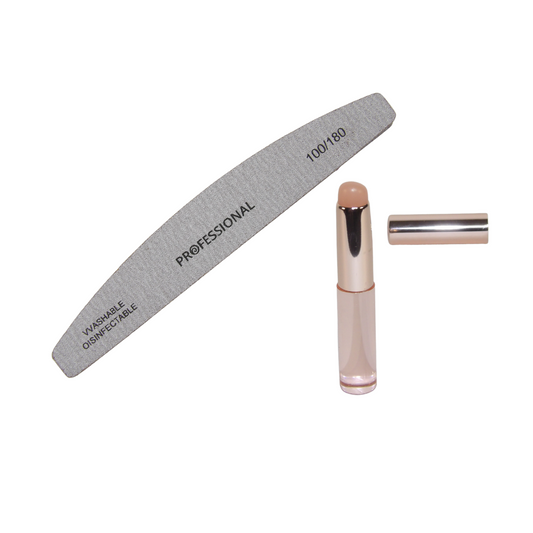 10-Piece Kit Nail File 100/180 and a  Cristal Silicone Nail Brush